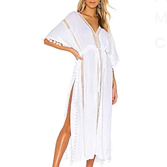 Michael Stars Farrah Caftan Maxi Dress in White - Picture 16 of 16